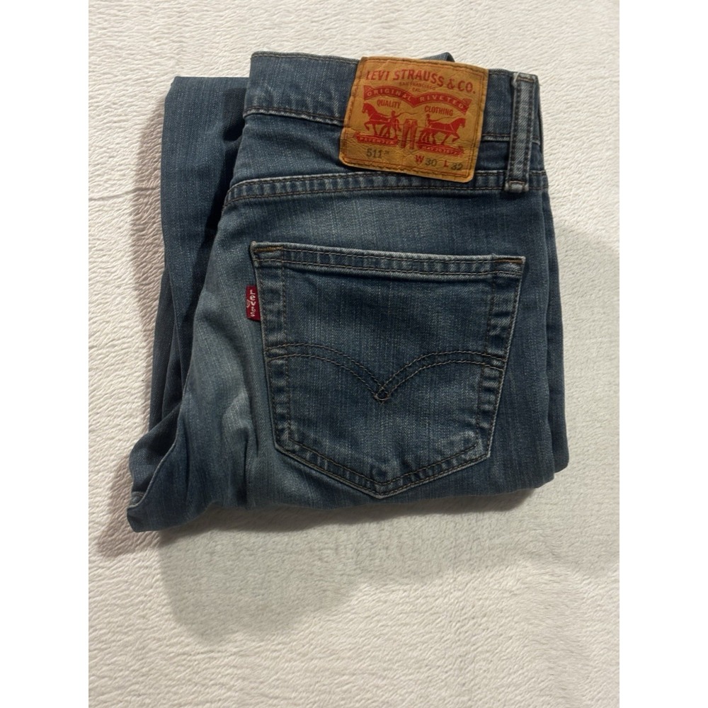 Levis 511 Jeans Mens *30x32 (actual‎ 30x30) Straight Leg Work Denim Blue